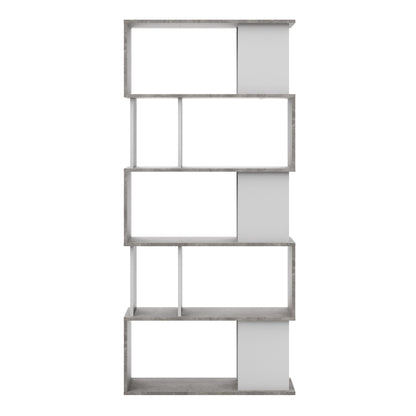 Cote | Furniture Maze Open Bookcase 4 Shelves - Grey Concrete & White Maze, Bookcases 71471735gx49