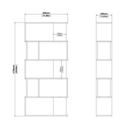 Cote | Furniture Maze Open Bookcase 4 Shelves - Grey Concrete & White Maze, Bookcases 71471735gx49