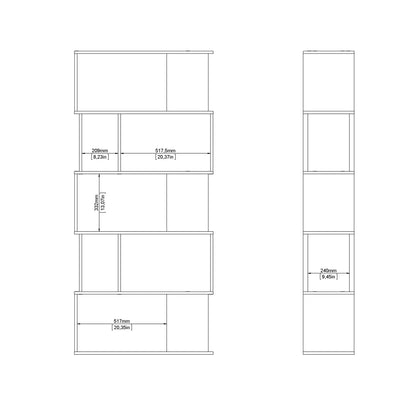 Cote | Furniture Maze Open Bookcase 4 Shelves - Grey Concrete & White Maze, Bookcases 71471735gx49