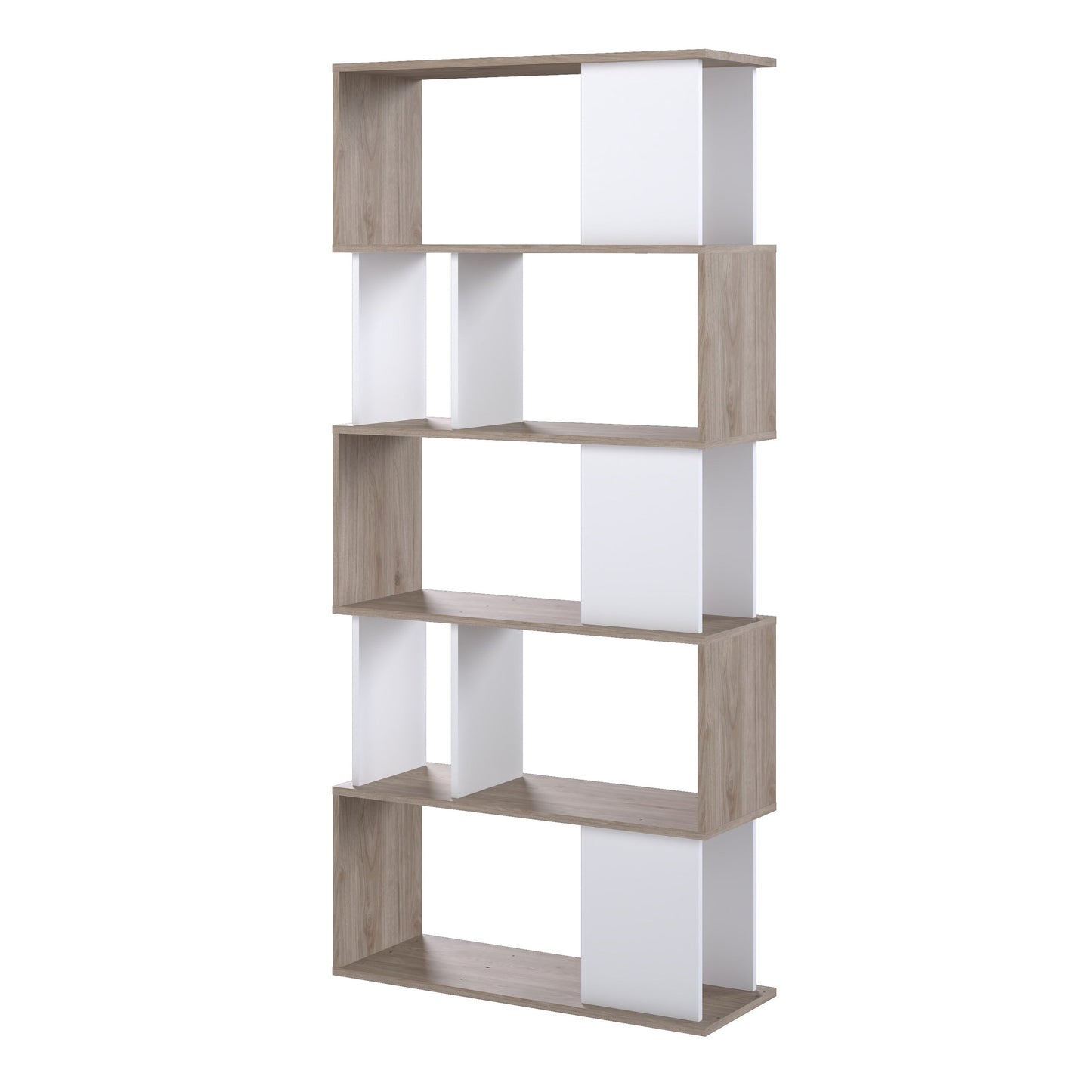 Cote | Furniture Maze Open Bookcase 4 Shelves - Oak & White Maze, Bookcases 71471735hl49