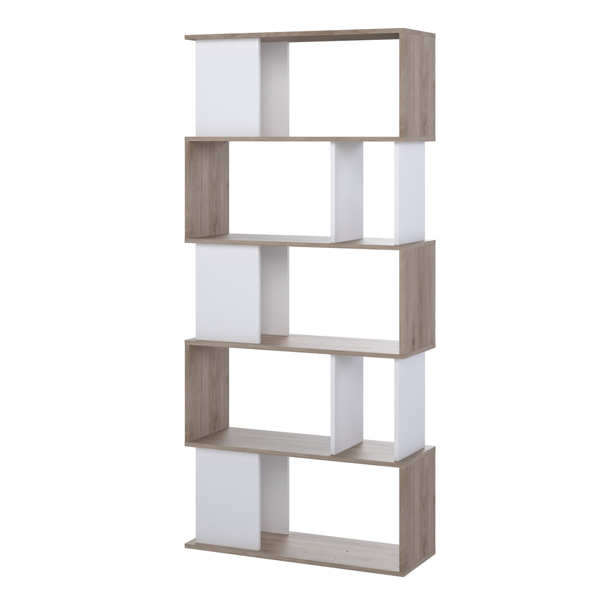 Cote | Furniture Maze Open Bookcase 4 Shelves - Oak & White Maze, Bookcases 71471735hl49