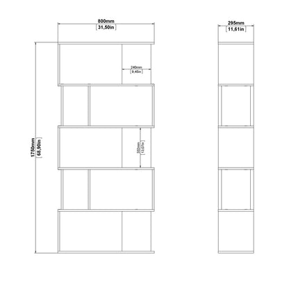 Cote | Furniture Maze Open Bookcase 4 Shelves - Oak & White Maze, Bookcases 71471735hl49