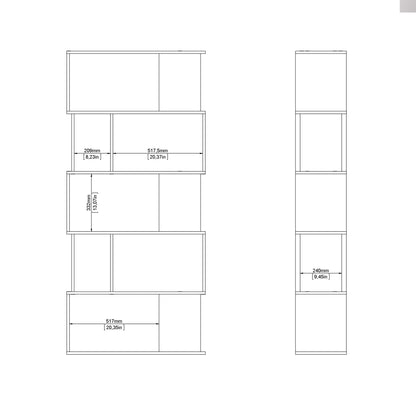 Cote | Furniture Maze Open Bookcase 4 Shelves - Oak & White Maze, Bookcases 71471735hl49