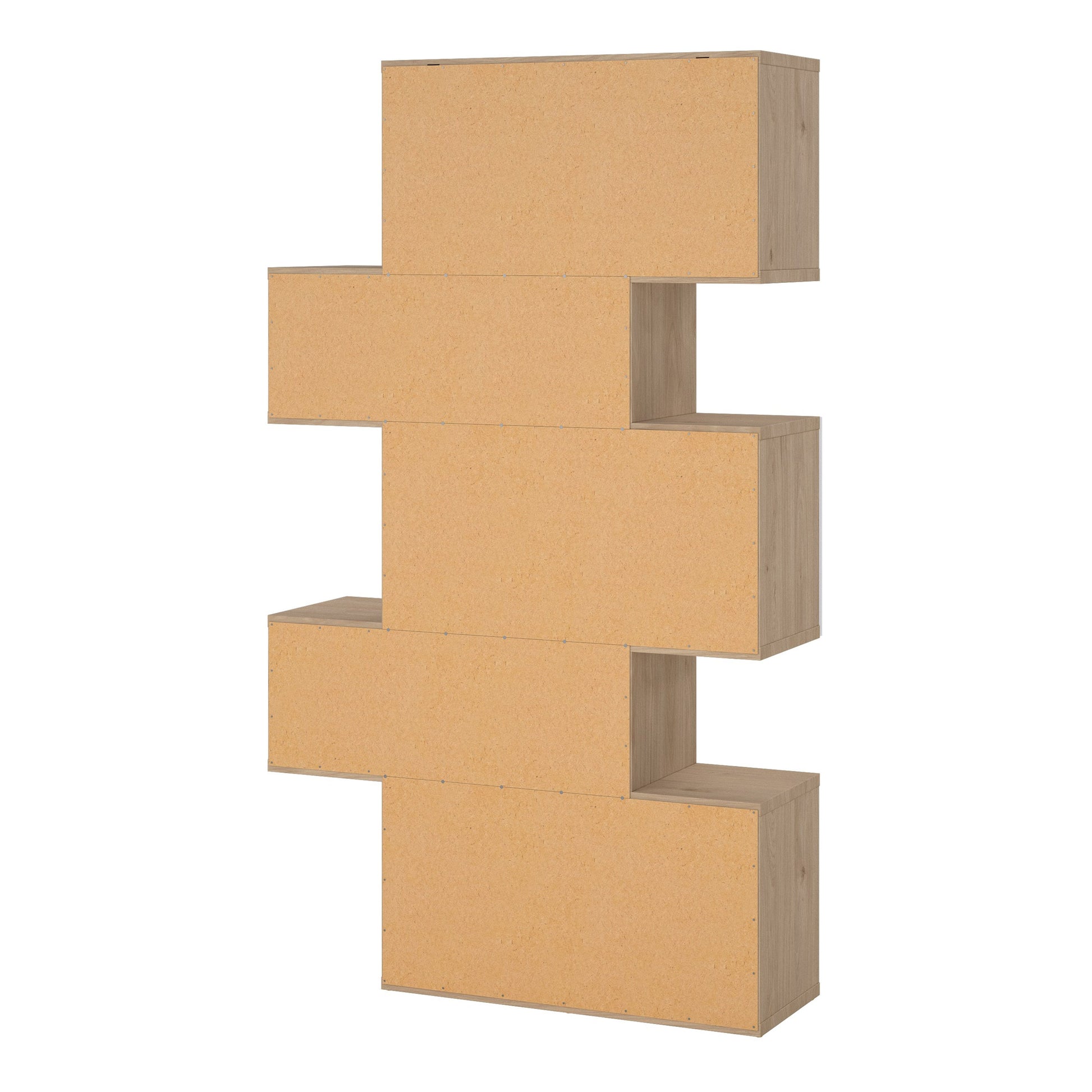 Cote | Furniture Maze Asymmetrical Bookcase, 3 Doors - Oak & White Maze, Bookcases 71471738hluu