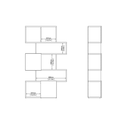 Cote | Furniture Maze Asymmetrical Bookcase, 3 Doors - Oak & White Maze, Bookcases 71471738hluu