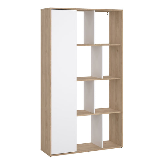 Cote | Furniture Maze Bookcase, 1 Door - Oak & White Maze, Bookcases 71471739hluu