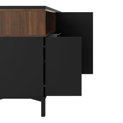 Cote | Furniture Roomers Sideboard, 3 Drawer +3 Door - Black & Walnut Roomers, Sideboards 7169217886DJ