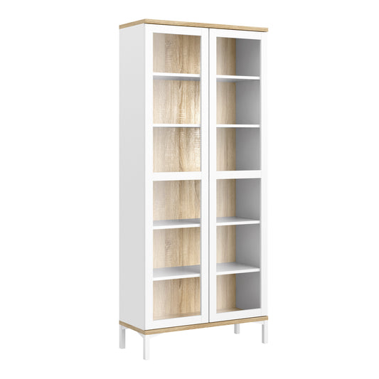 Cote | Furniture Roomers Display Cabinet Glazed 2 Door -White & Oak Roomers, Display Cabinets 7169217649ak