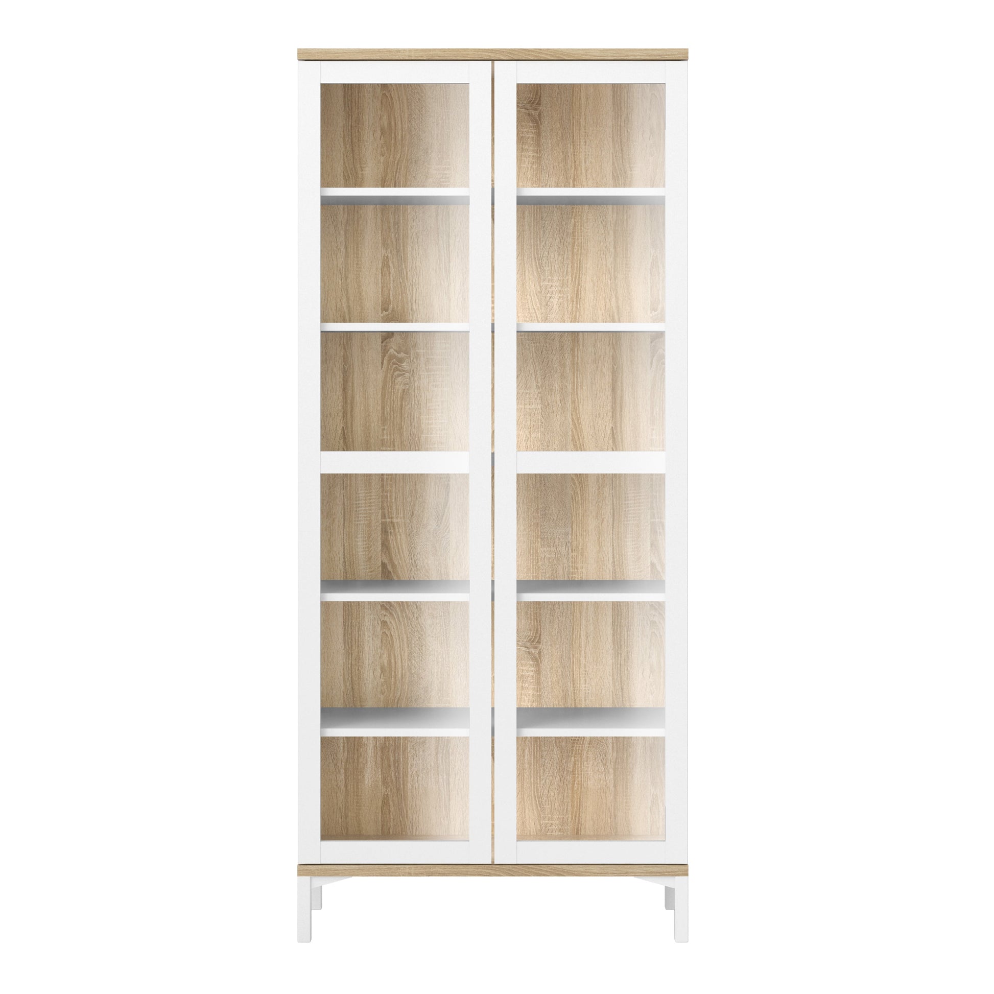 Cote | Furniture Roomers Display Cabinet Glazed 2 Door -White & Oak Roomers, Display Cabinets 7169217649ak