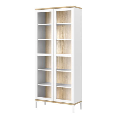 Cote | Furniture Roomers Display Cabinet Glazed 2 Door -White & Oak Roomers, Display Cabinets 7169217649ak