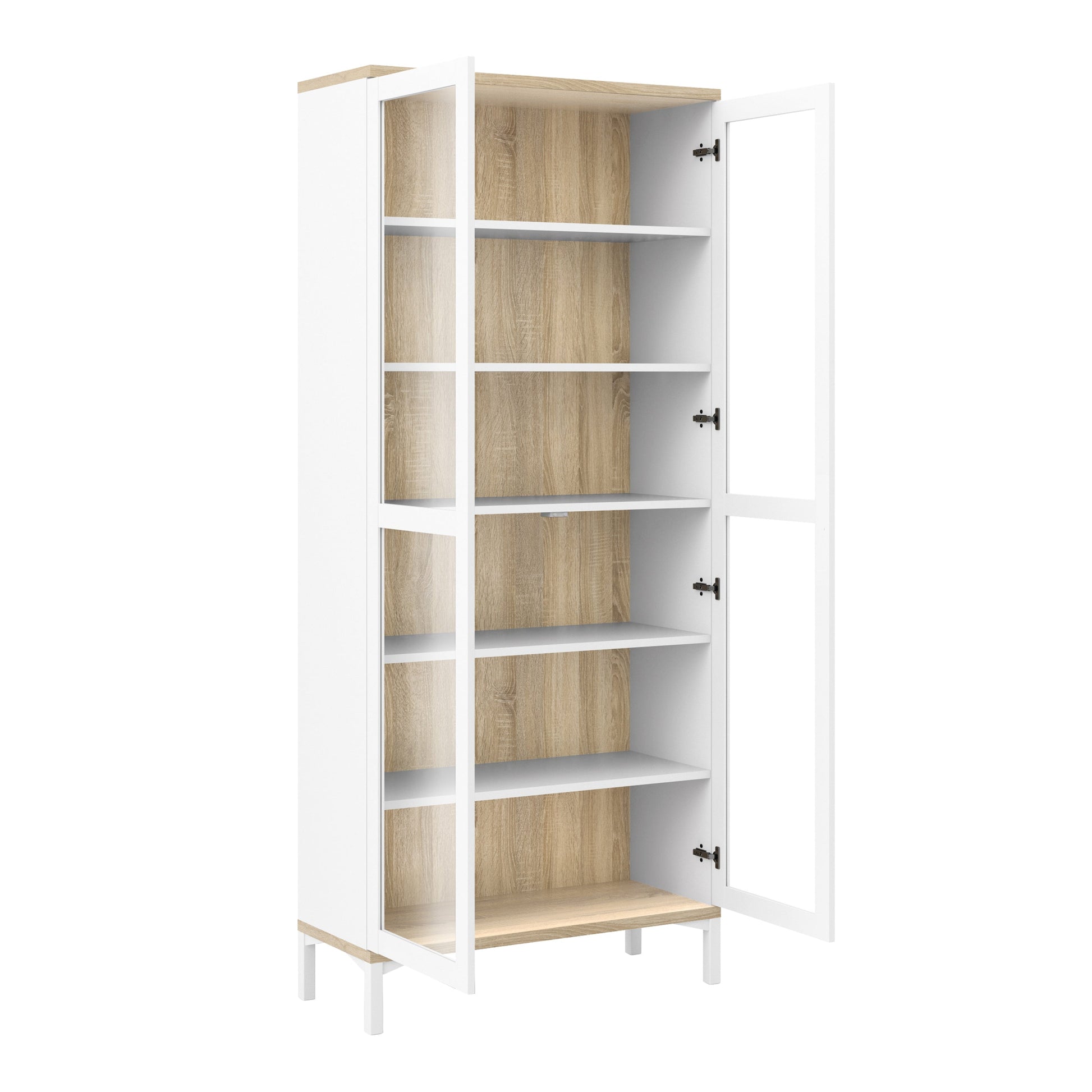 Cote | Furniture Roomers Display Cabinet Glazed 2 Door -White & Oak Roomers, Display Cabinets 7169217649ak