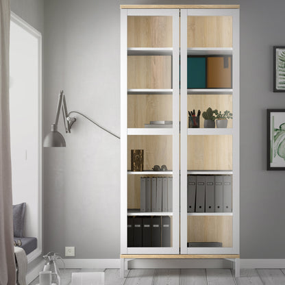 Cote | Furniture Roomers Display Cabinet Glazed 2 Door -White & Oak Roomers, Display Cabinets 7169217649ak