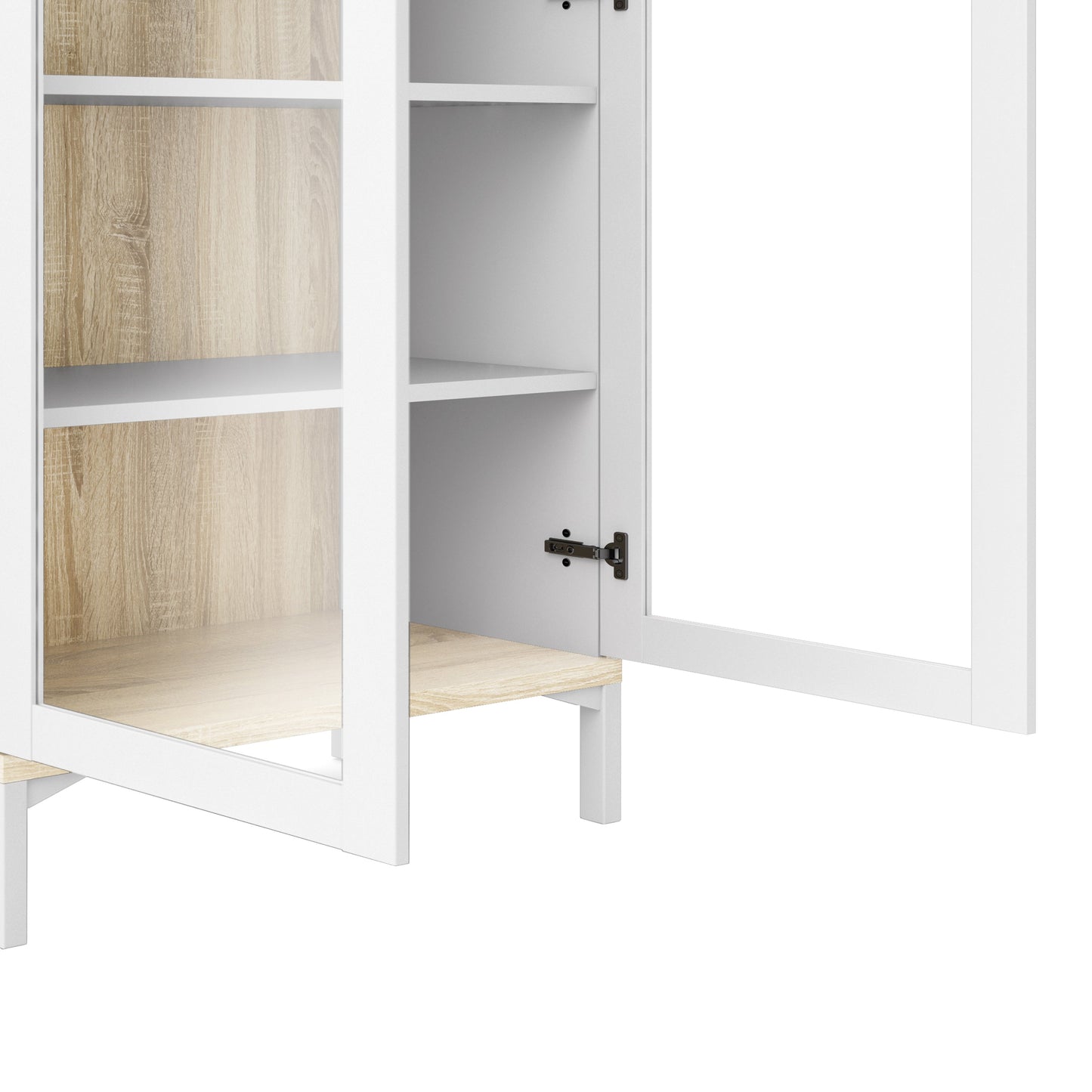 Cote | Furniture Roomers Display Cabinet Glazed 2 Door -White & Oak Roomers, Display Cabinets 7169217649ak