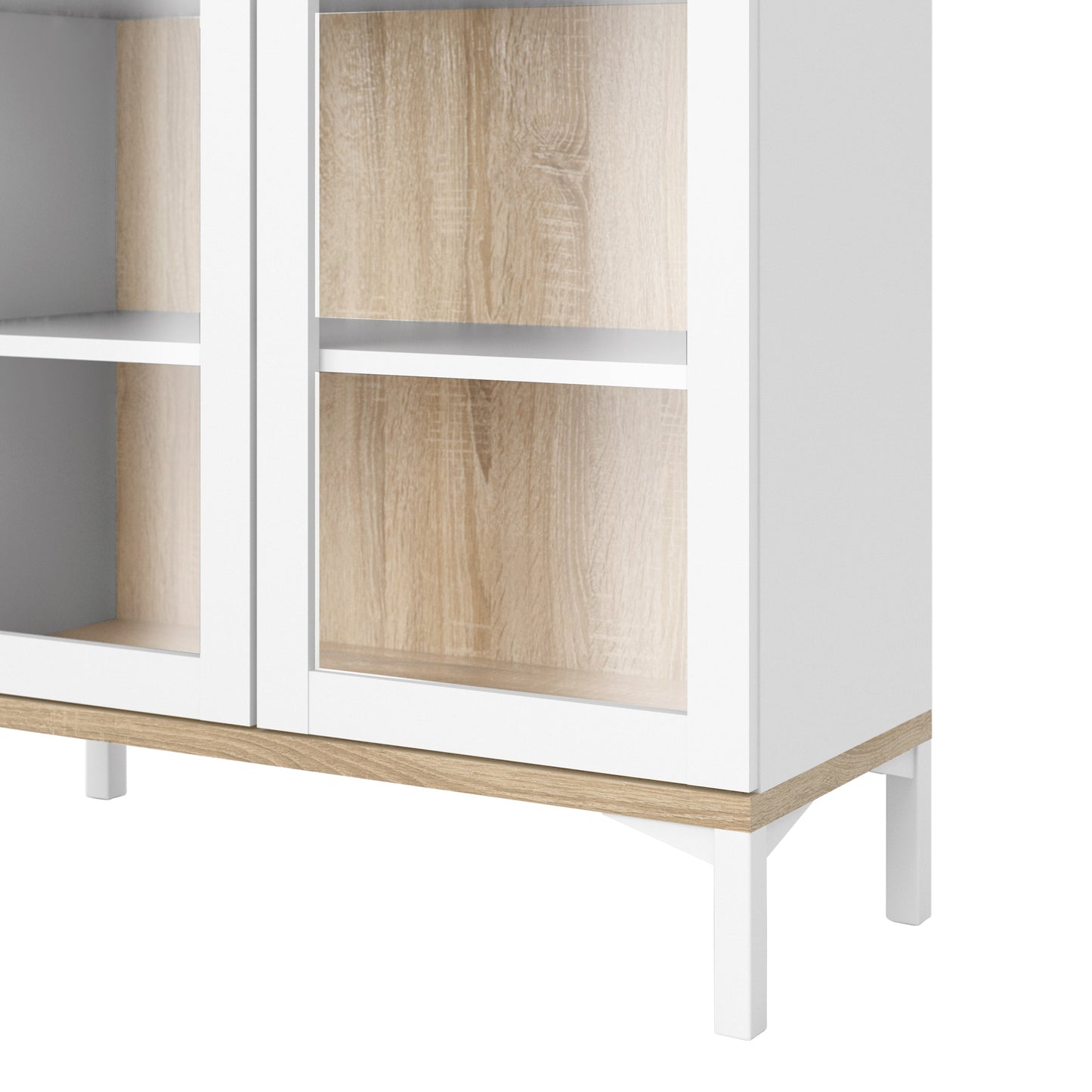 Cote | Furniture Roomers Display Cabinet Glazed 2 Door -White & Oak Roomers, Display Cabinets 7169217649ak