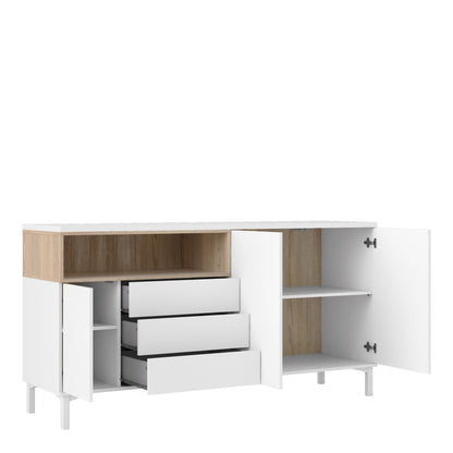 Cote | Furniture Roomers Sideboard,  3 Drawer + 3 Door - White & Oak Roomers, Sideboards 7169217849ak