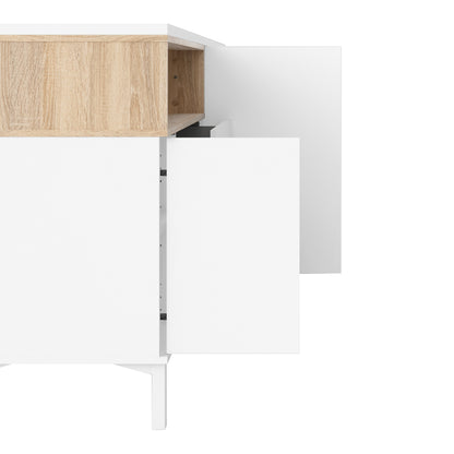 Cote | Furniture Roomers Sideboard,  3 Drawer + 3 Door - White & Oak Roomers, Sideboards 7169217849ak