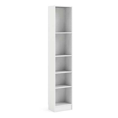 Cote | Furniture Basic Bookcase, Tall Narrow (4 Shelves) - White Basic, Bookcases 7187177549