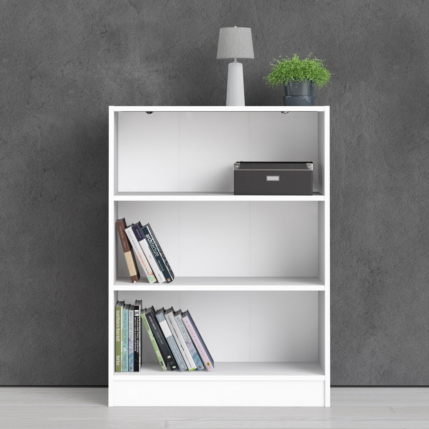 Cote | Furniture Basic Bookcase, Low Wide (2 Shelves) - White Basic, Bookcases 7187177649