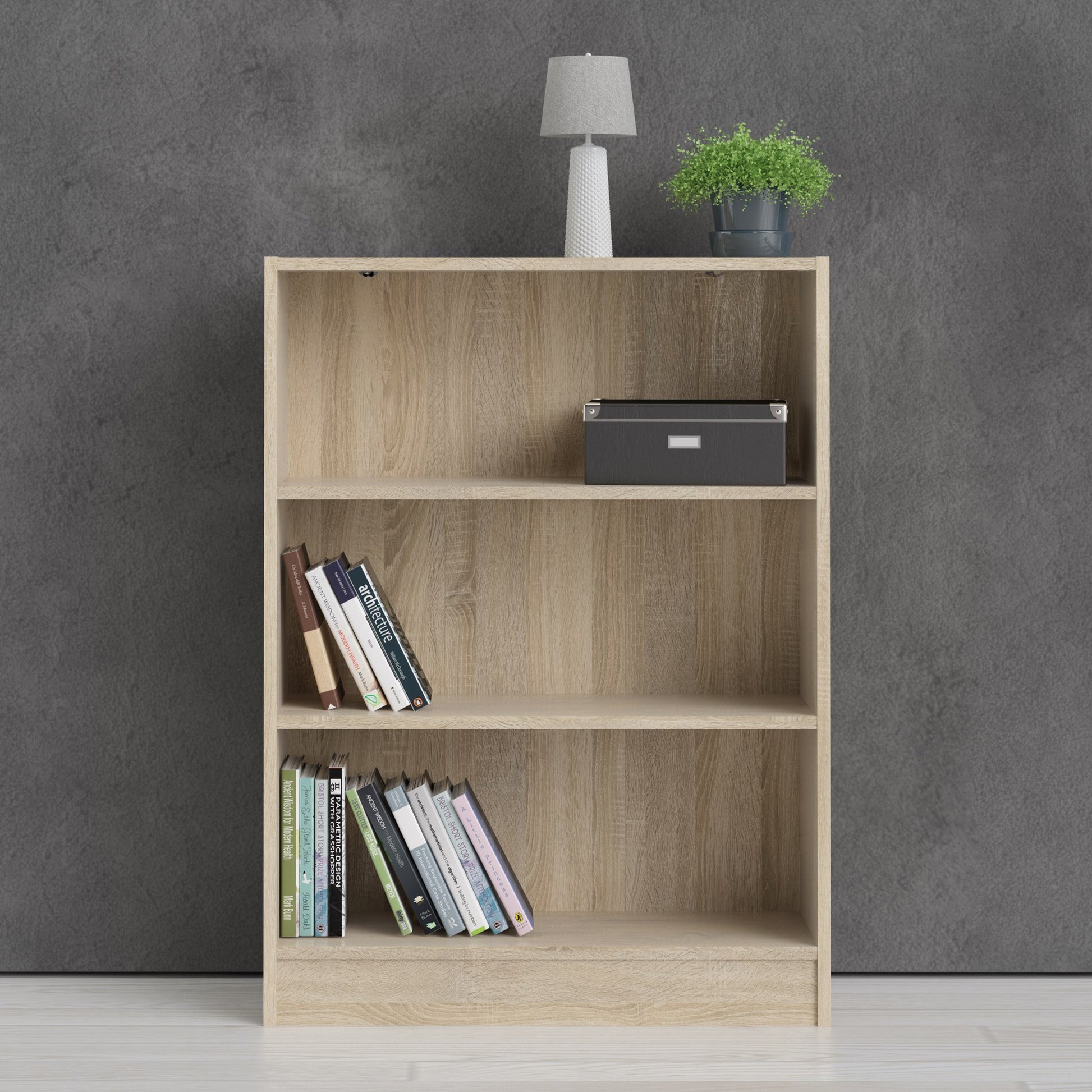 Cote | Furniture Basic Bookcase, Low Wide (2 Shelves) - Oak Basic, Bookcases 71871776ak