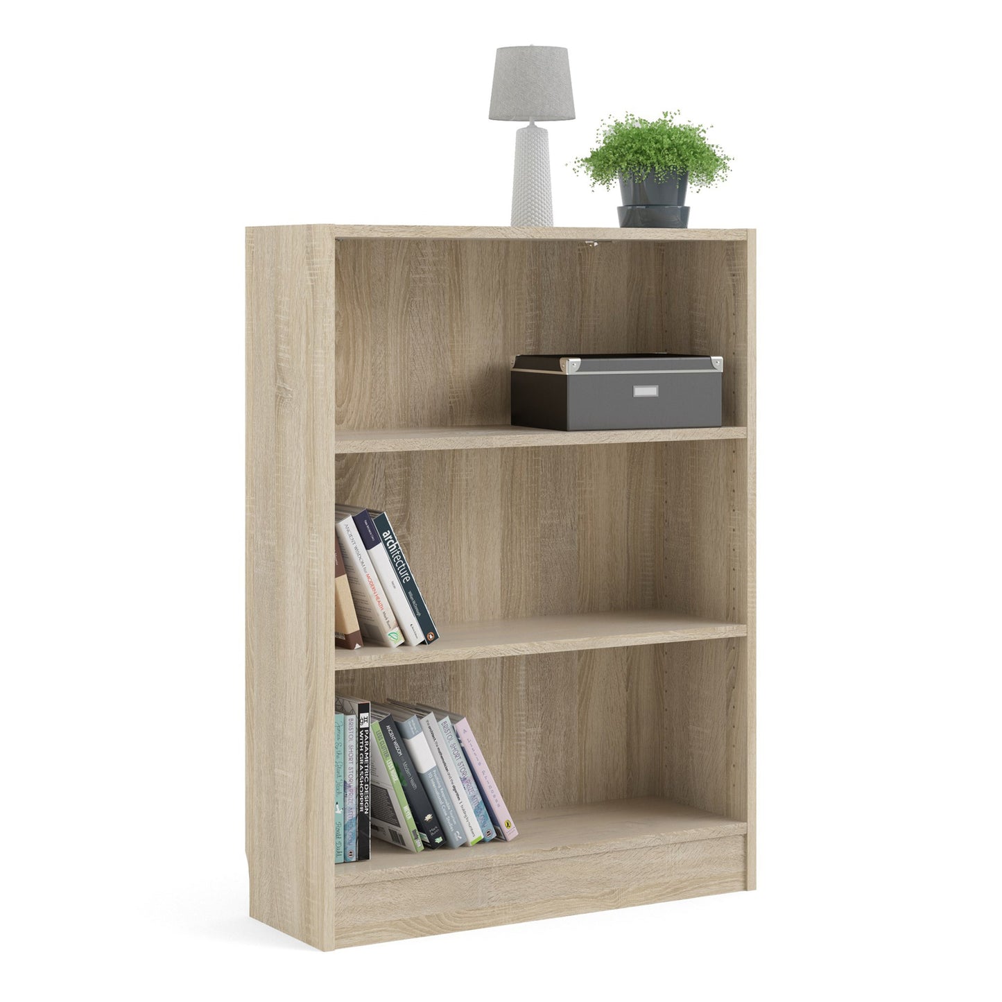 Cote | Furniture Basic Bookcase, Low Wide (2 Shelves) - Oak Basic, Bookcases 71871776ak