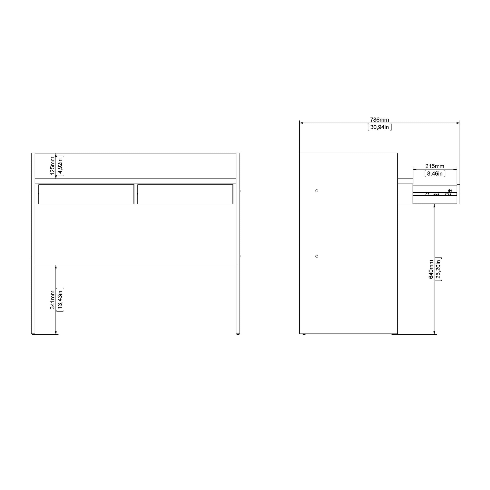 Cote | Furniture Function Plus Desk, 2 Drawer - White & Oak Function Plus, Office Desks 71970493hl49