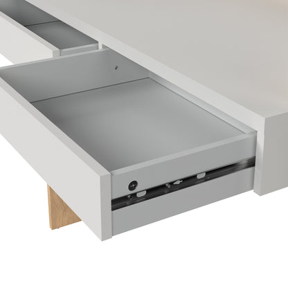 Cote | Furniture Function Plus Desk, 2 Drawer - White & Oak Function Plus, Office Desks 71970493hl49