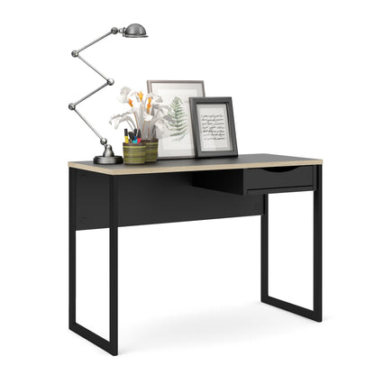 Cote | Furniture Function Plus Desk, 1 Drawer - Black & Oak Trim Function Plus, Office Desks 71970513gmgm60