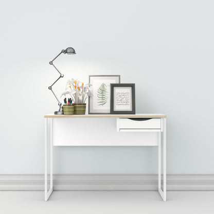 Cote | Furniture Function Plus Desk, 1 Drawer - White & Oak Trim Function Plus, Office Desks 71970513gogo49