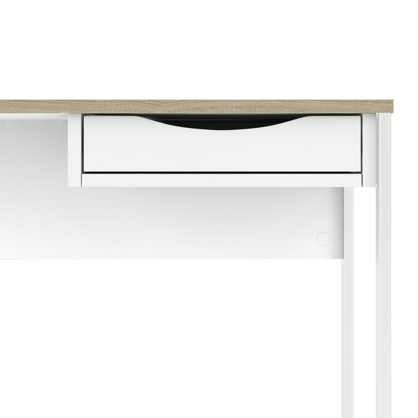 Cote | Furniture Function Plus Desk, 1 Drawer - White & Oak Trim Function Plus, Office Desks 71970513gogo49