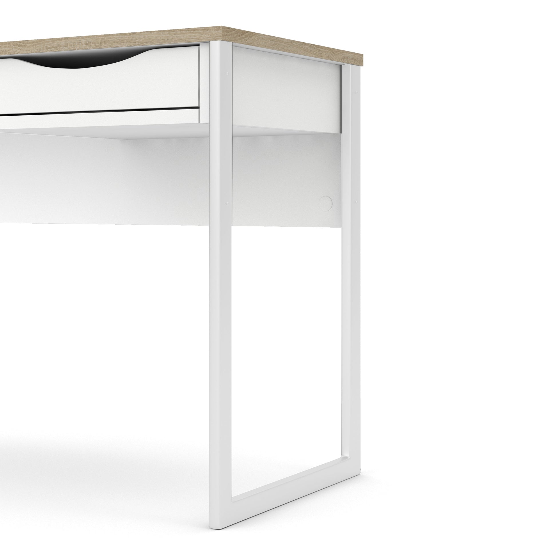 Cote | Furniture Function Plus Desk, 1 Drawer - White & Oak Trim Function Plus, Office Desks 71970513gogo49