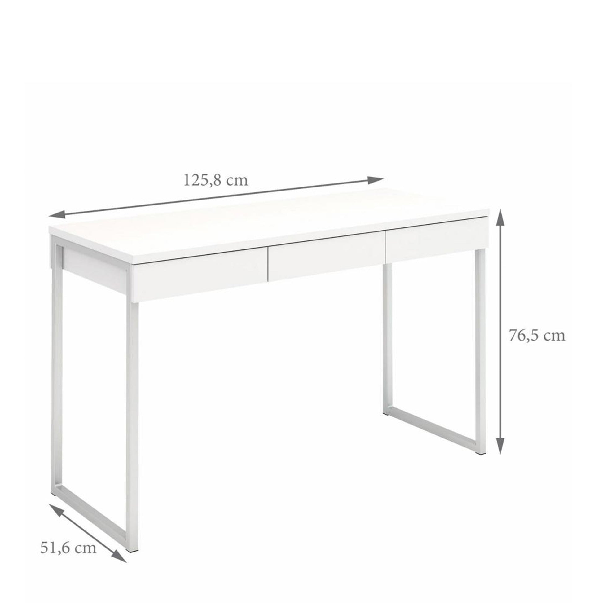 Cote | Furniture Function Plus Desk, 3 Drawers - White Function Plus, Office Desks 7198010649