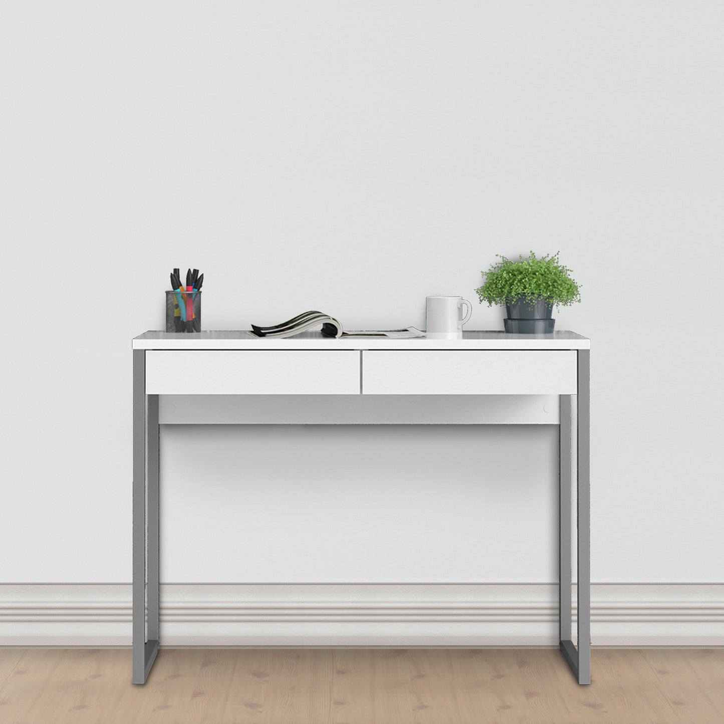 Cote | Furniture Function Plus Desk, 2 Drawer - White Function Plus, Office Desks 71980122uu