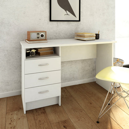 Cote | Furniture Function Plus Desk, 3 Side Drawers - White Function Plus, Office Desks 719801344949