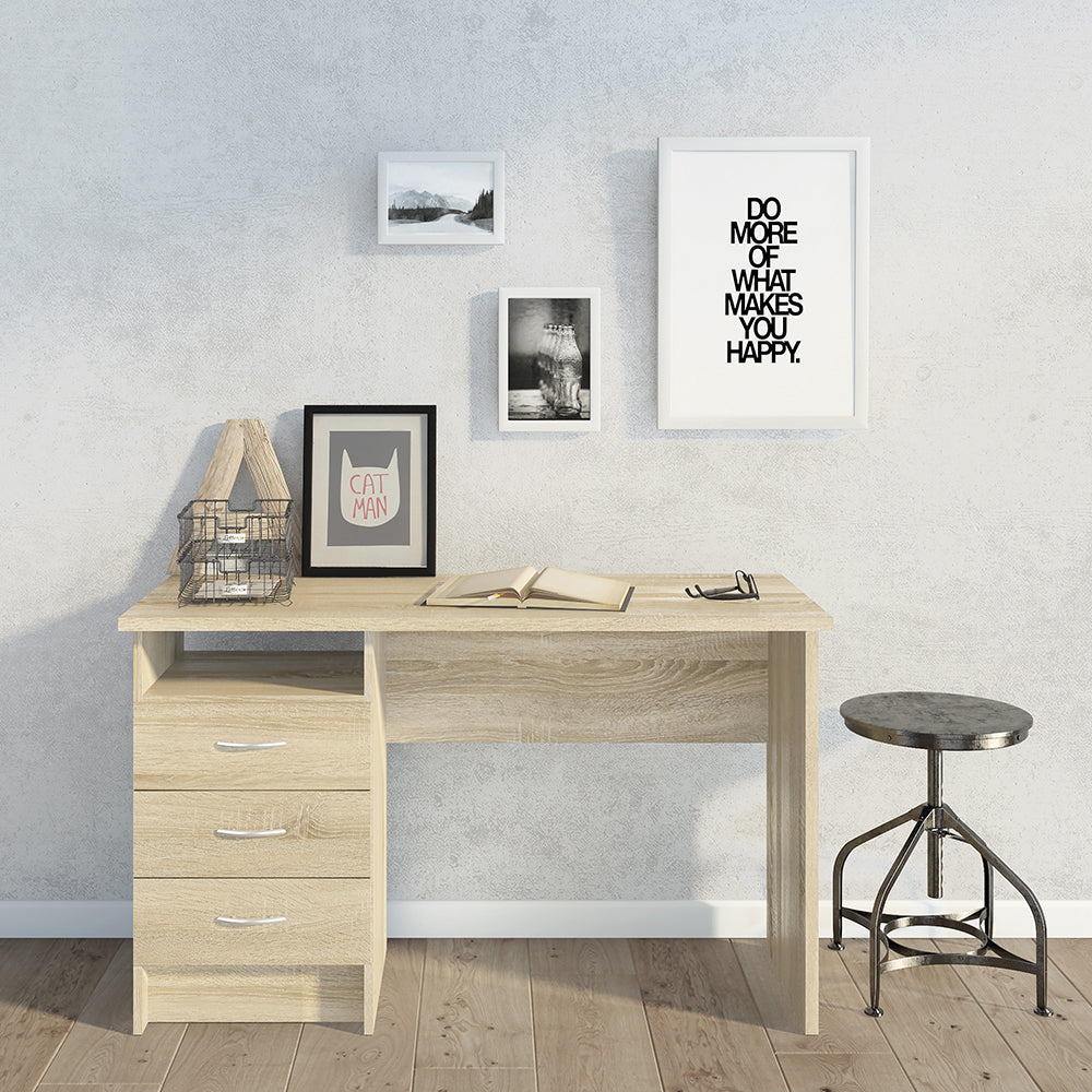 Cote | Furniture Function Plus Desk, 3 Drawer - Oak Function Plus, Office Desks 71980134akak