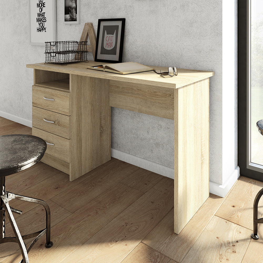 Cote | Furniture Function Plus Desk, 3 Drawer - Oak Function Plus, Office Desks 71980134akak