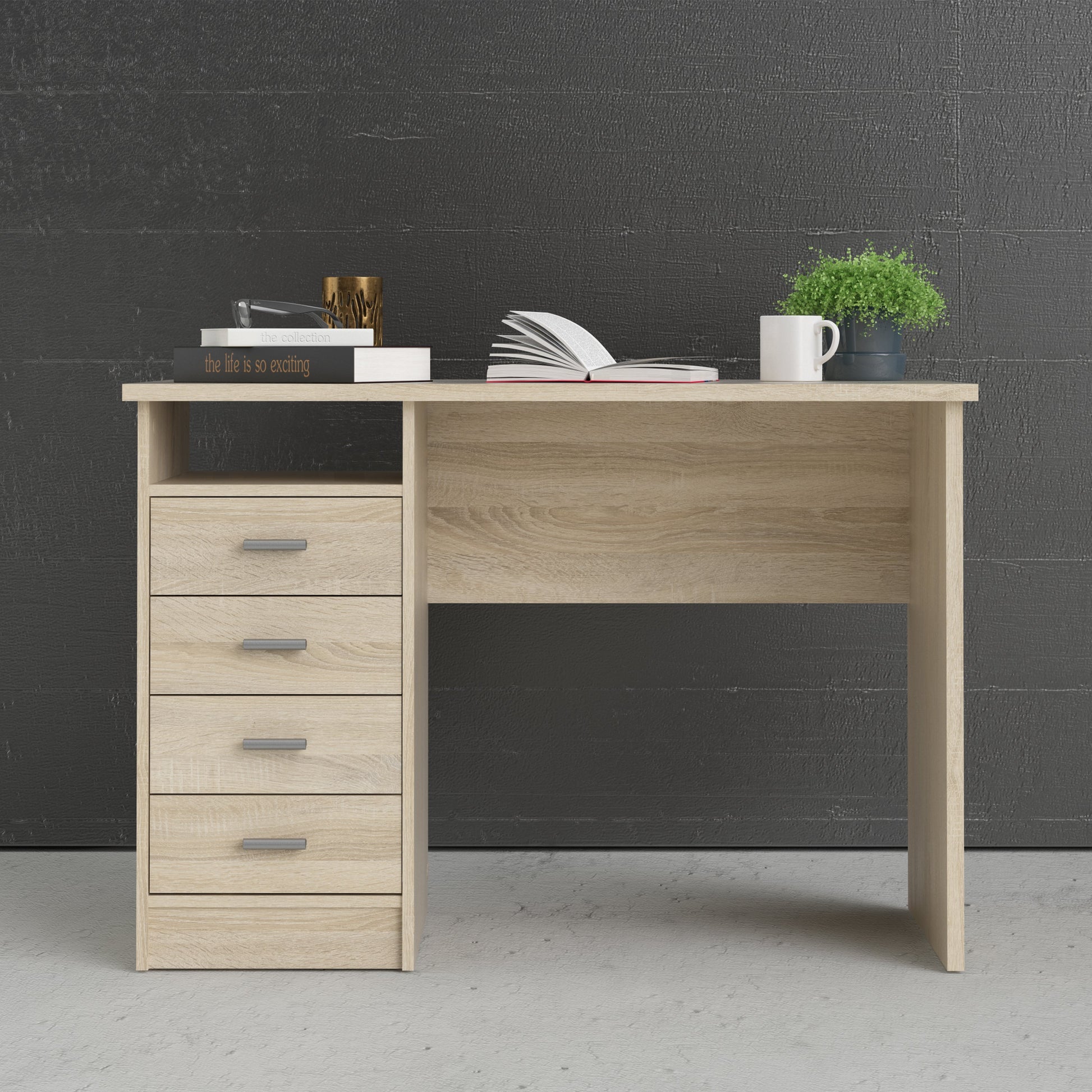 Cote | Furniture Function Plus Desk, 4 Drawer -Oak Function Plus, Office Desks 71980146ak