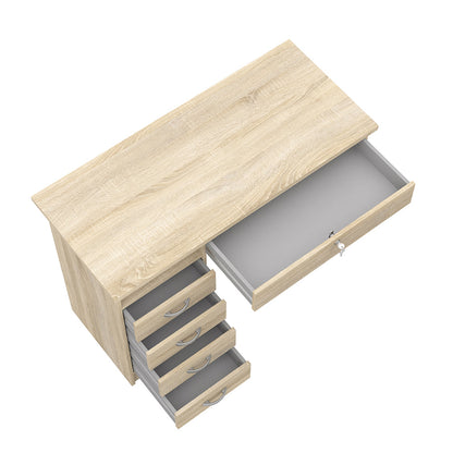 Cote | Furniture Function Plus Desk, 5 Drawer - Oak Function Plus, Office Desks 71980163akak