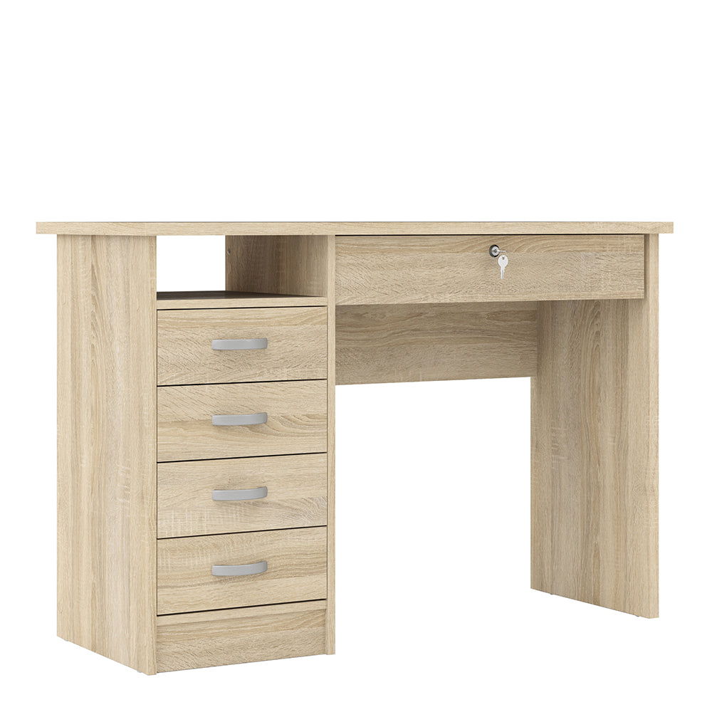 Cote | Furniture Function Plus Desk, 5 Drawer - Oak Function Plus, Office Desks 71980163akak