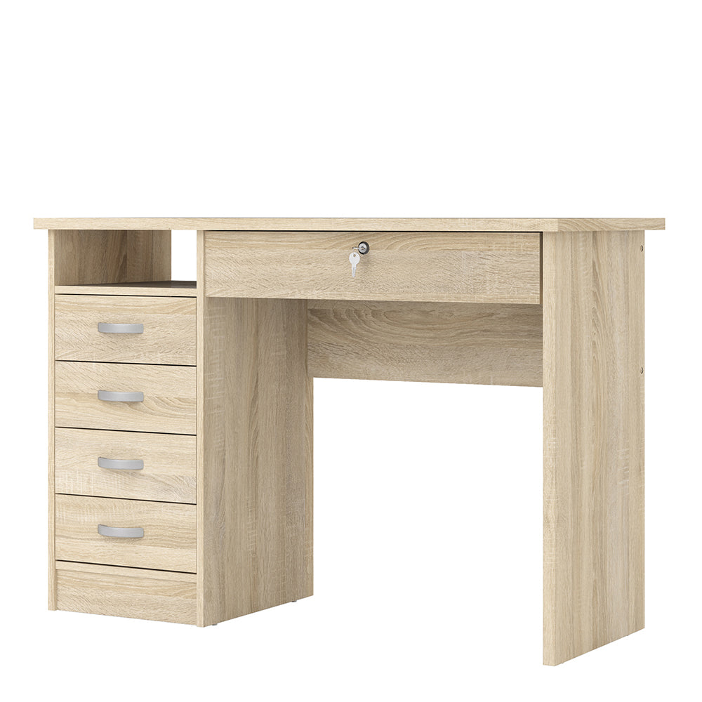 Cote | Furniture Function Plus Desk, 5 Drawer - Oak Function Plus, Office Desks 71980163akak