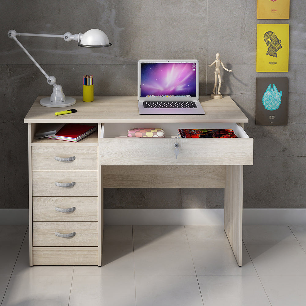 Cote | Furniture Function Plus Desk, 5 Drawer - Oak Function Plus, Office Desks 71980163akak