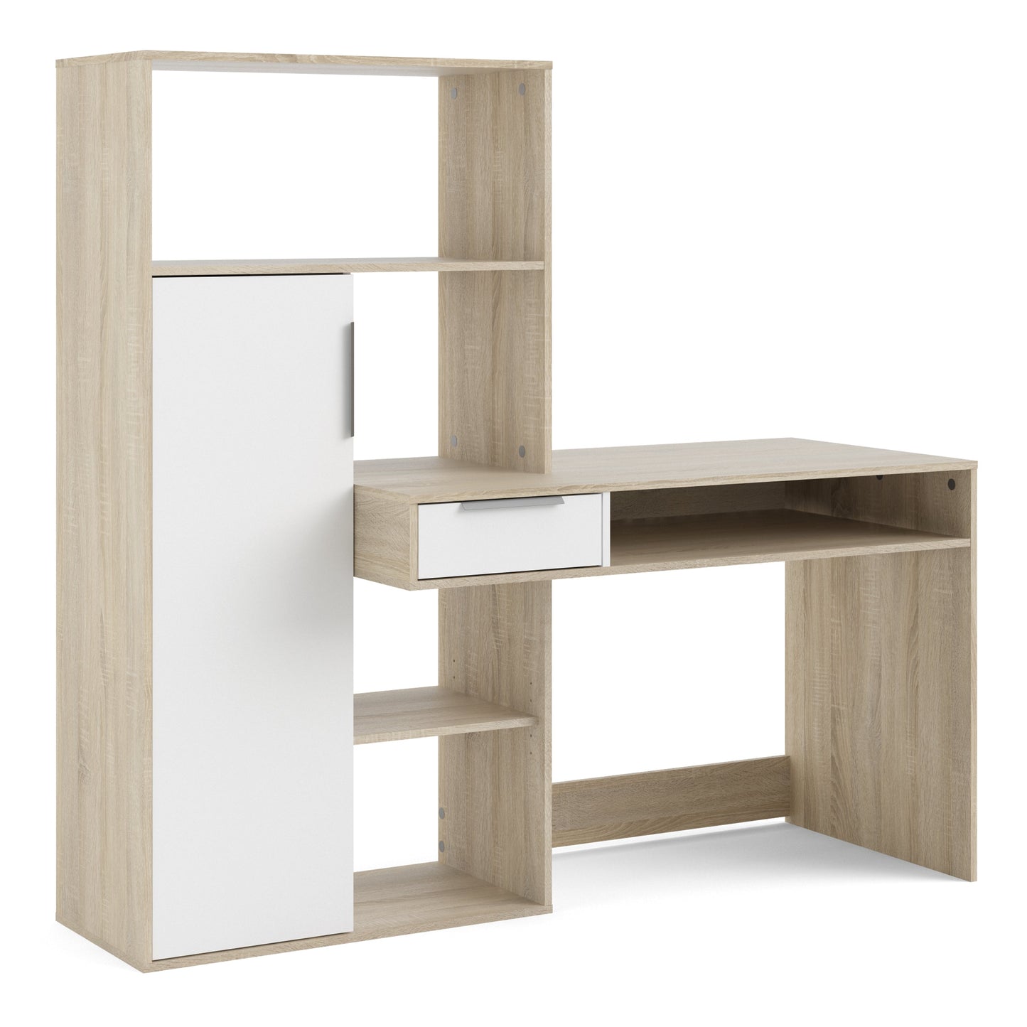 Cote | Furniture Function Plus Desk, Multi-Functional, Drawer + 1  White Door - Oak Function Plus, Office Desks 71980173ak49