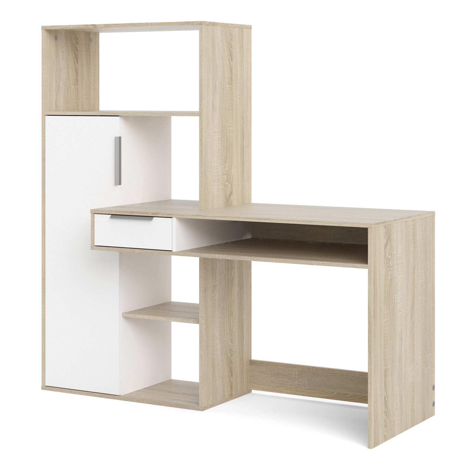 Cote | Furniture Function Plus Desk, Multi-Functional, Drawer + 1  White Door - Oak Function Plus, Office Desks 71980173ak49