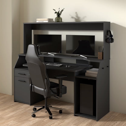 Cote | Furniture Function Plus, Gaming Desk, 1 Door + 1 Drawer - Black Function Plus, Gaming Furniture 71980368igig