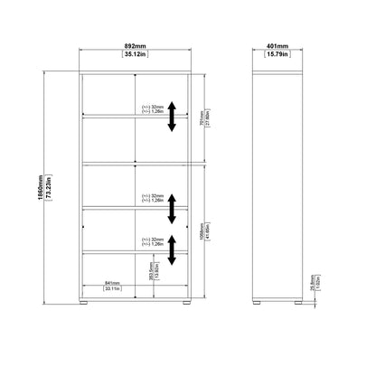 Cote | Furniture Prima Bookcase 2 Shelves, 2 Drawers + 2 Doors - White Prima, Bookcases 720804202549