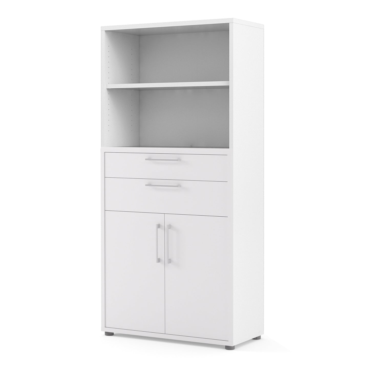 Cote | Furniture Prima Bookcase 2 Shelves, 2 Drawers + 2 Doors - White Prima, Bookcases 720804202549