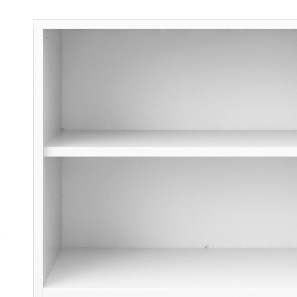 Cote | Furniture Prima Bookcase 2 Shelves, 2 Drawers + 2 Doors - White Prima, Bookcases 720804202549