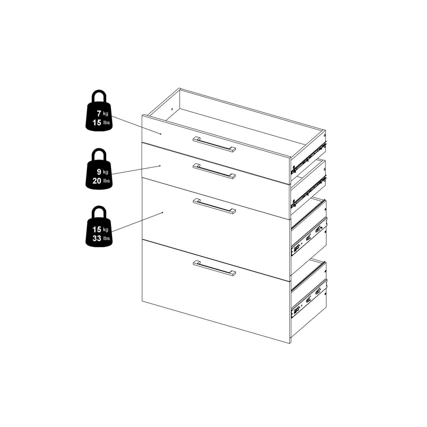 Cote | Furniture Prima Bookcase, 1 Shelf, 2 Drawers + 2 File Drawers - Oak Prima, Bookcases 7208042026ak