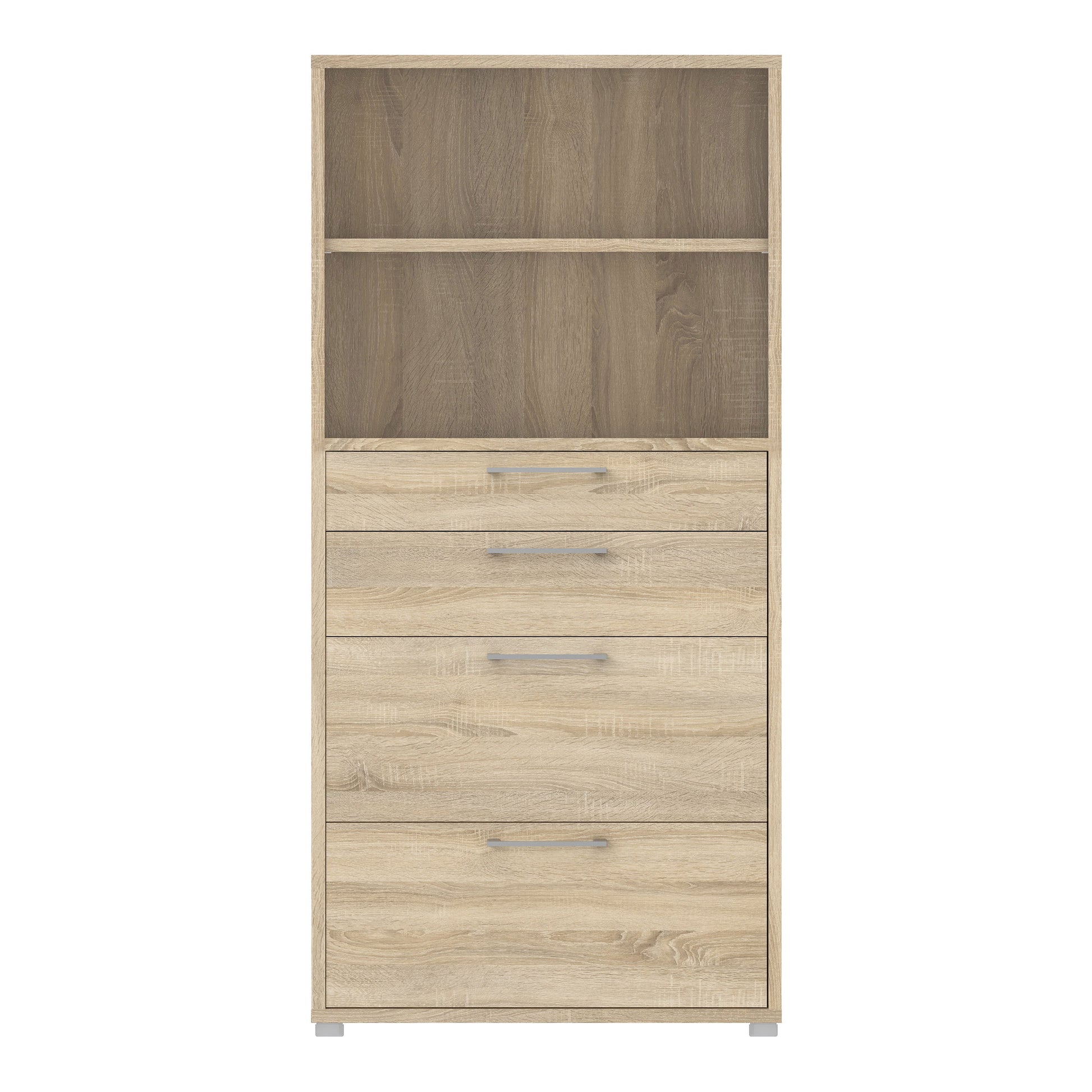 Cote | Furniture Prima Bookcase, 1 Shelf, 2 Drawers + 2 File Drawers - Oak Prima, Bookcases 7208042026ak