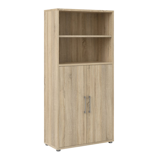 Cote | Furniture Prima Bookcase, 3 Shelves, 2 Doors - Oak Prima, Bookcases 7208042031ak