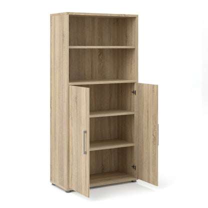 Cote | Furniture Prima Bookcase, 3 Shelves, 2 Doors - Oak Prima, Bookcases 7208042031ak